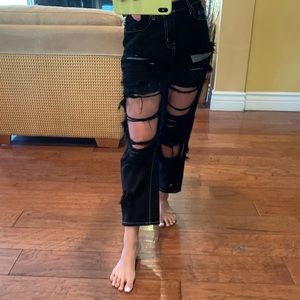 Carmar Distressed black denim jeans